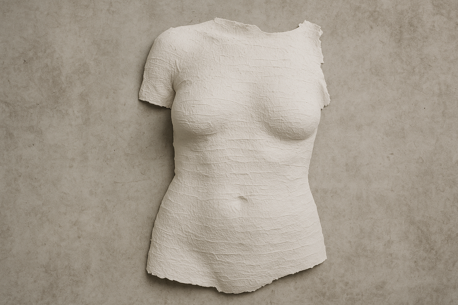 Empreinte blanche du buste