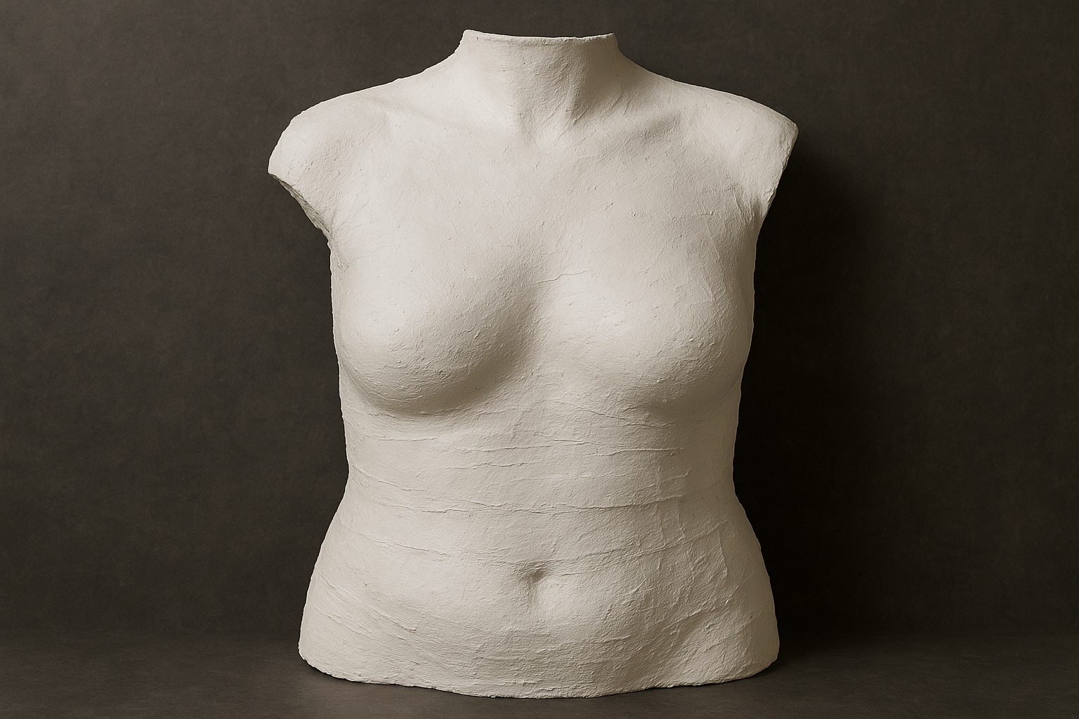 Empreinte blanche du torse sur fond sombre