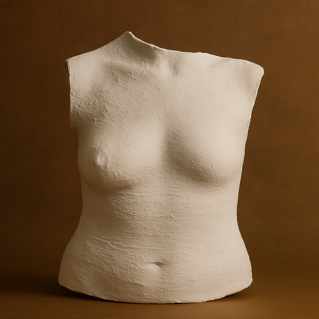Empreinte blanche du buste