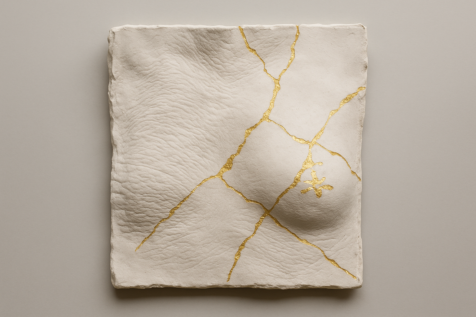 Relief corporel traversé de lignes dorées