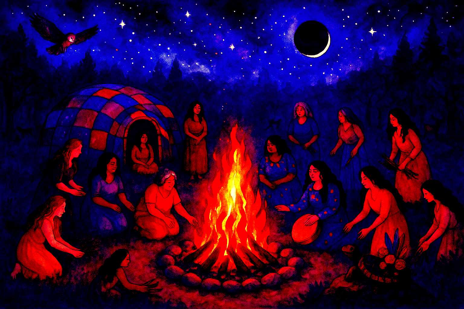 Hutte de sudation 13 portes — Femmes
